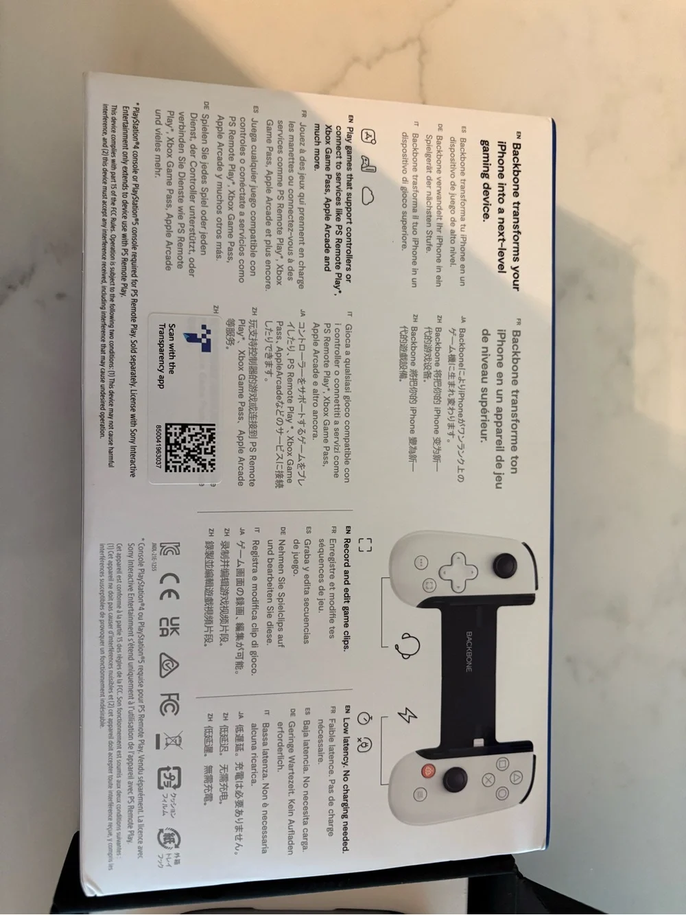 Sony PlayStation Backbone Mobile Controller – White and Black Accents